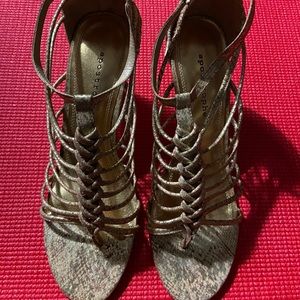 Gold Strappy Heeled Sandals